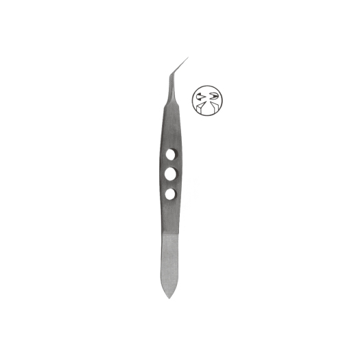 Capsular Hexis Forcep, 캡슐러 헥시스 포셉 11cm, Flat, 1x2 teeth, 앵글,곡, 유구