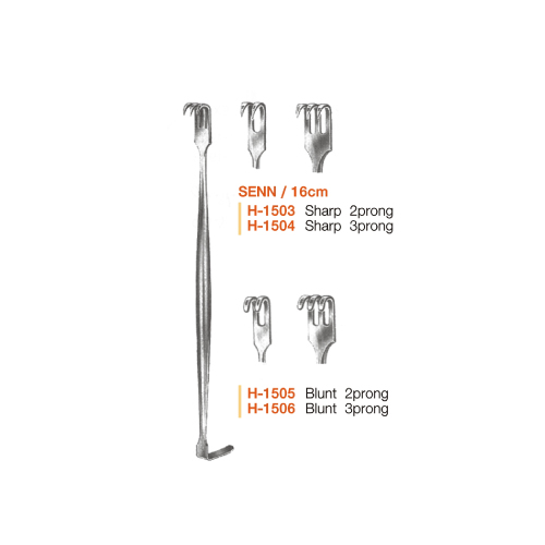 SENN - 센리트렉터 2, 3 Prong 16cm sharp, blunt