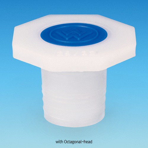 Witeg® DIN Joint Stopper, PE, with Octagonal- & Flower-Head, Non-Autoclavable, 7/16~60/46 Excellent for Sealing, Non Breakage, Good Gip, -50°C+105/120°C, PE 조인트 스토퍼, DIN 규격