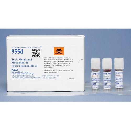 NIST, 955d, Toxic Metals and Metabolites in Frozen Human Blood 6 x, 1.6mL