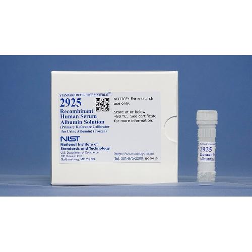 NIST, 2925, Recombinant Human Serum Albumin Solution (Primary Reference Calibrator for Urine Albumin)(Frozen) 2 x, 0.5mL