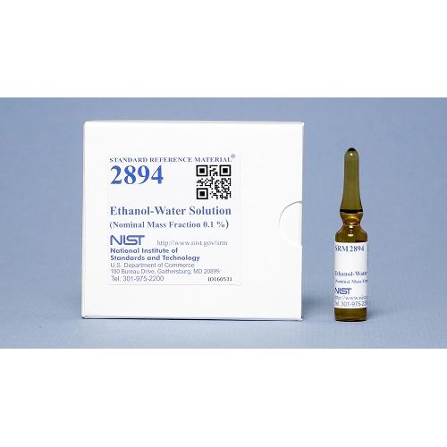 NIST, 2894, Ethanol-Water Solution (Nominal Mass Fraction 0.1 %) 5 x, 1.2mL