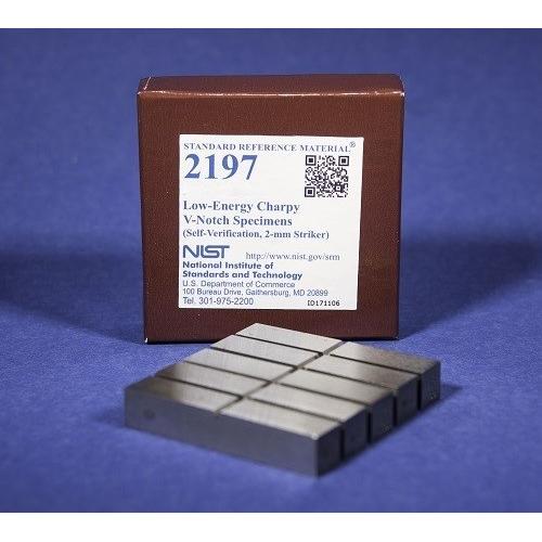 NIST, 2197, Low-Energy Charpy V-Notch Specimens (Self-Verification, 2-mm Striker), set