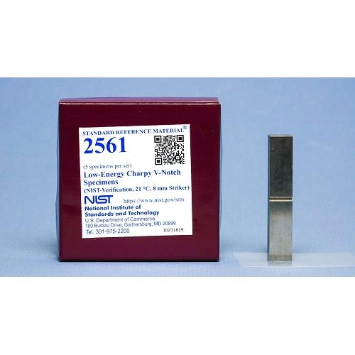 NIST, 2561, Low-Energy Charpy V-Notch Specimens (NIST-Verification, 21° C, 8 mm Striker), set