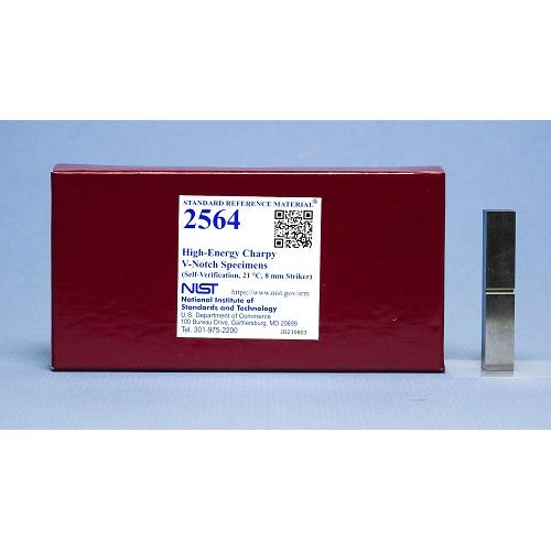 NIST, 2564, Self-Energy Charpy V-Notch Specimens (NIST-Verification, 21° C, 8 mm Striker), set